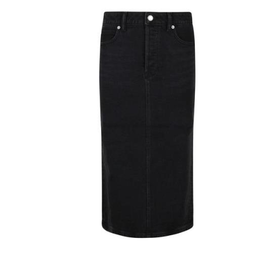 Alexander Wang Denim Midi Kjol Black, Dam