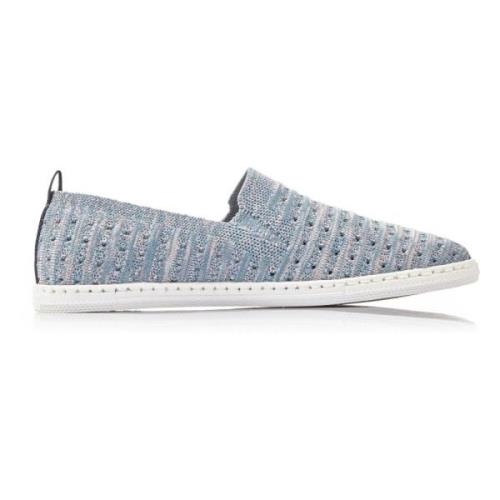 Rieker Blå Textil Loafers Blue, Dam