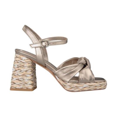 Alma EN Pena Blockklack Knut Sandal Yellow, Dam