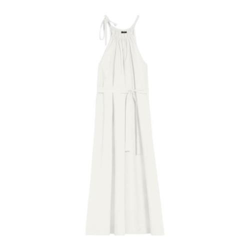 Max Mara Weekend Vit Bomullsklänning Rynkade Detaljer White, Dam