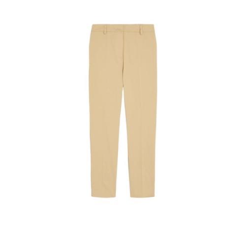 Max Mara Weekend Slim Fit Bomullsbyxor Beige Beige, Dam