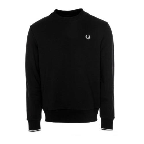 Fred Perry Randig Sweatshirt med Rund Hals Black, Herr