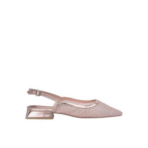 Alma EN Pena Mesh Rhinestone Platt Sko Pink, Dam