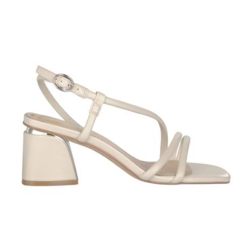 Alma EN Pena Strappy fyrkantig klack sandal White, Dam