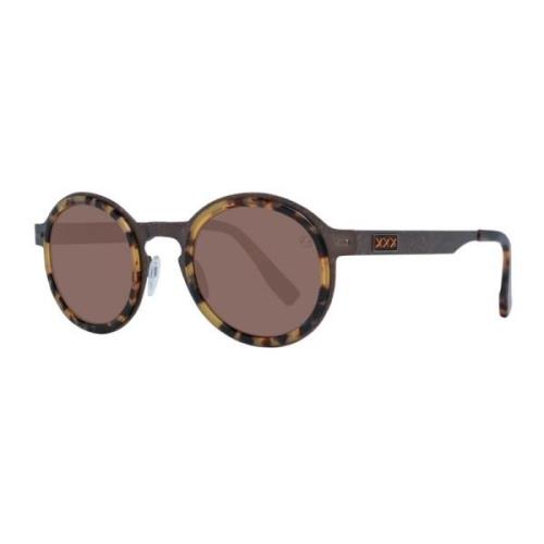 Ermenegildo Zegna Bronze Oval Polarized Solglasögon Blå Linser Brown, ...