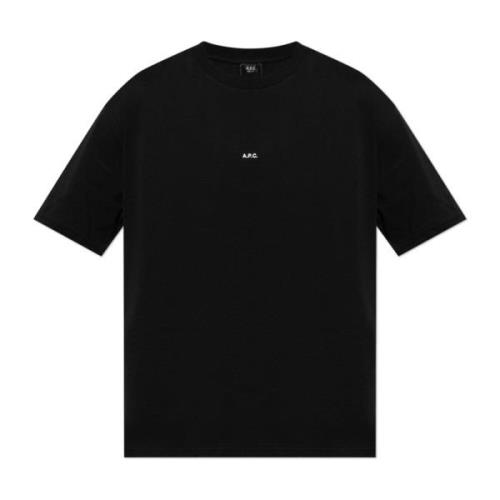 A.p.c. T-shirt med logotyp Black, Herr