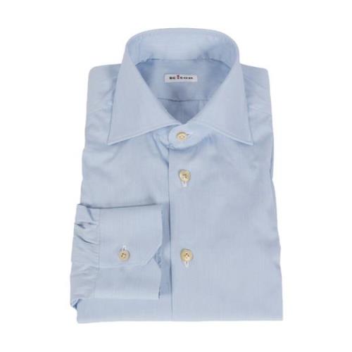 Kiton Bomull Långärmad Skjorta Blue, Herr