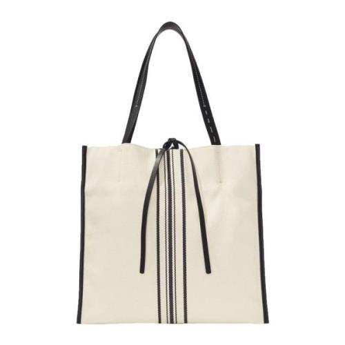 Proenza Schouler Randig canvas toteväska Beige, Dam