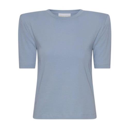 Remain Birger Christensen Klassisk Bomull T-shirt Blue, Dam