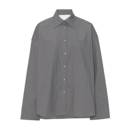 Remain Birger Christensen Oversized Cotton Shirt Gray, Dam