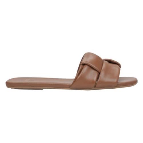 Estro Kvinnors Brun Patchläder Slide Sandaler Er00115213 Brown, Dam