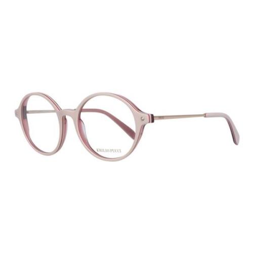 Emilio Pucci Kräm Plastiska Optiska Bågar Full-Rim Beige, Dam