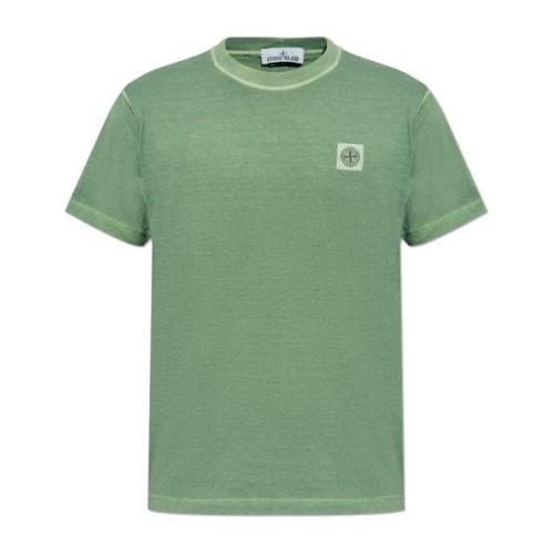 Stone Island T-shirt med logopatch Green, Herr