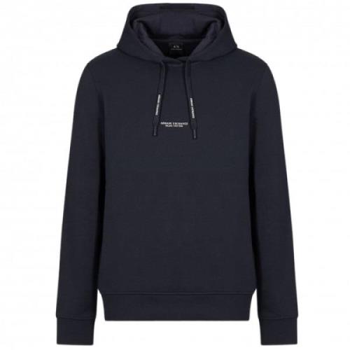 Armani Exchange Blå Hoodie Sweatshirt Milano New York Blue, Herr