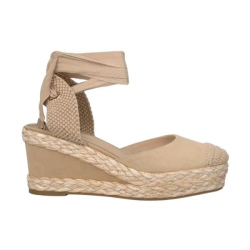 Alma EN Pena Flätad Läderkil Sandal Beige, Dam