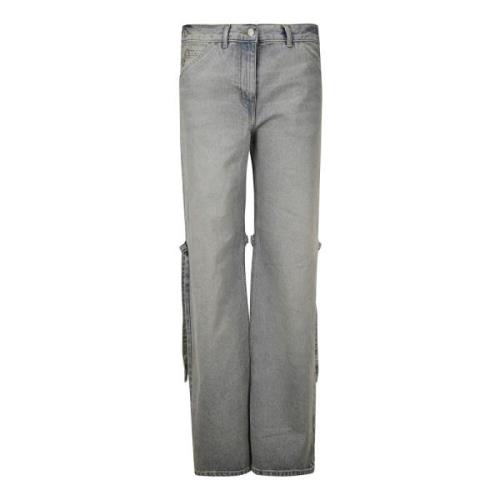 Courrèges Denim Knappfäst Byxor Blue, Dam