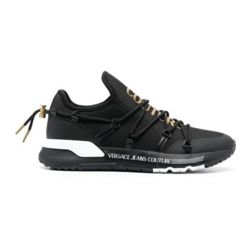 Versace Svarta Sneakers med Guldlogga Black, Herr