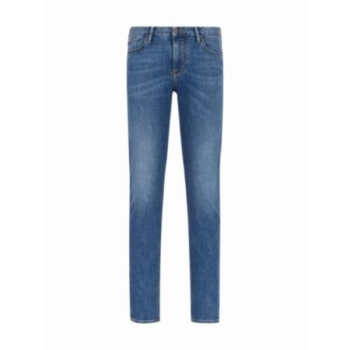 Armani Slim Fit Stretch Bomull Denim Jeans Blue, Herr