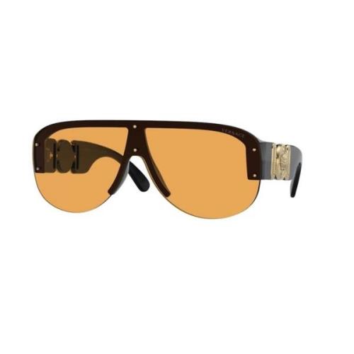 Versace Stiliga Svart Orange Solglasögon Black, Unisex