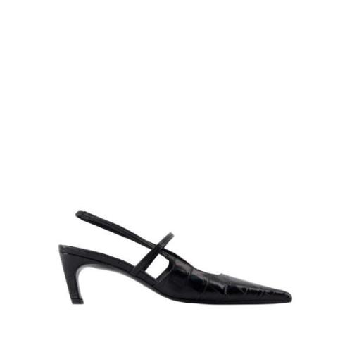 TotêMe Svart Läder Slingback Klackar Black, Dam