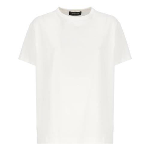 Fabiana Filippi Vit Bomull T-shirt Crew Neck Kort Ärm White, Dam