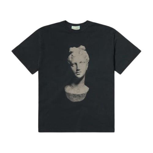 Aries Åldrat Staty Svart Tryckt T-shirt Black, Herr