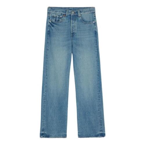 Jacquemus Blå Rak Ben Bomulls Jeans Blue, Herr