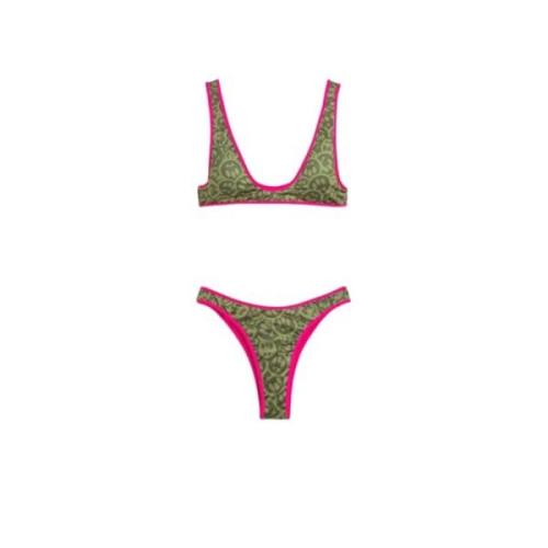 Barrow Militärgrön Fuchsia Bikini med Logo Multicolor, Dam