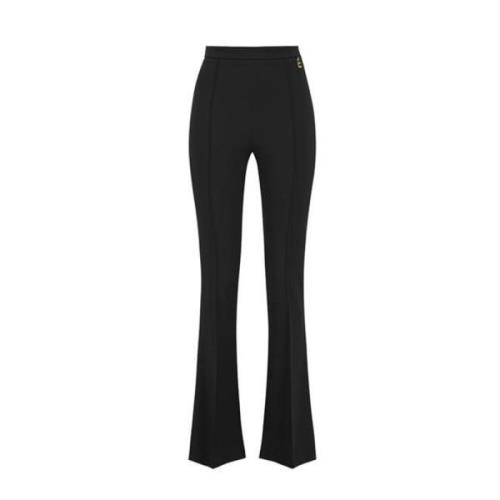 Elisabetta Franchi Elegant Wide Black Trousers Black, Dam