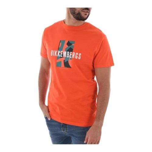 Bikkembergs Bomull Logo Print T-shirt Orange, Herr