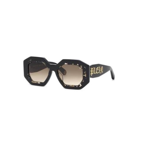 Philipp Plein Shiny Black Green Gradient Solglasögon Black, Dam