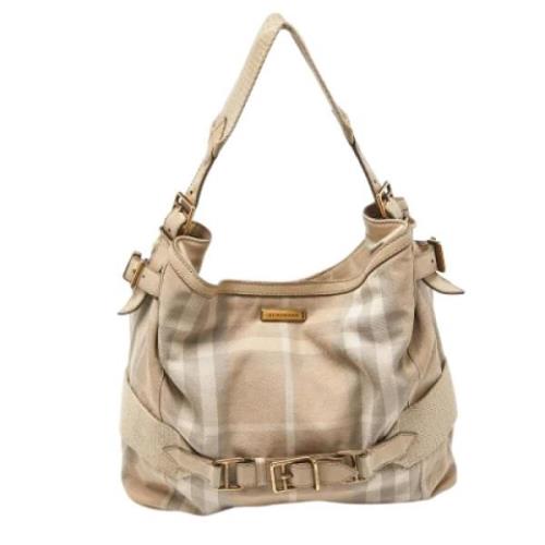 Burberry Vintage Pre-owned Canvas handvskor Beige, Dam