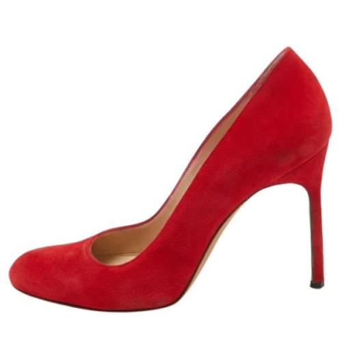 Manolo Blahnik Pre-owned Pre-owned Mocka klackskor Red, Dam