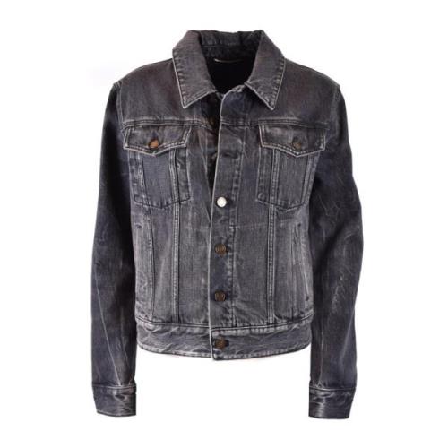 Saint Laurent Stilig Blouson Jacka för Män Blue, Dam