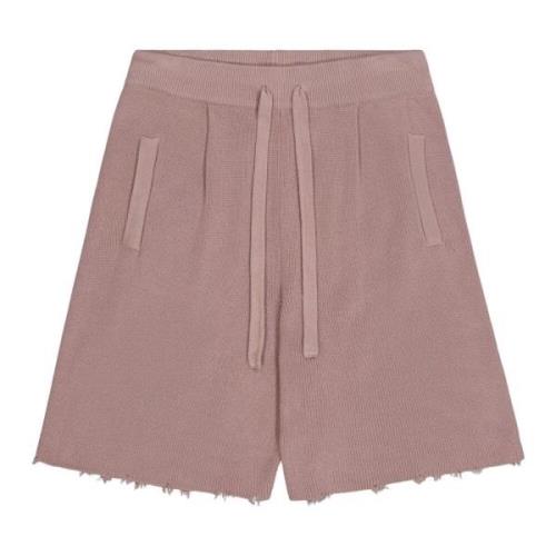 Laneus Förstörda Stickade Bermuda Shorts Pink, Herr