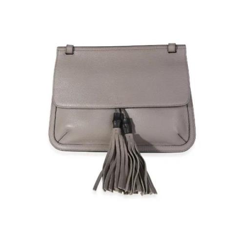 Gucci Vintage Pre-owned Laeder crossbodyvskor Gray, Dam