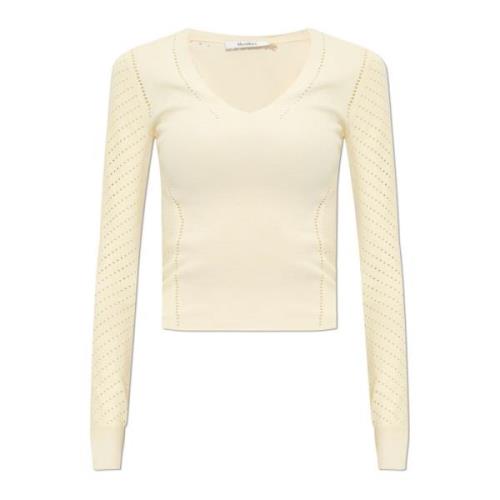 Max Mara Perforerad topp Nadar Beige, Dam