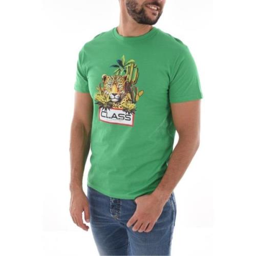 Cavalli Class Grön Logo Print T-shirt Green, Herr