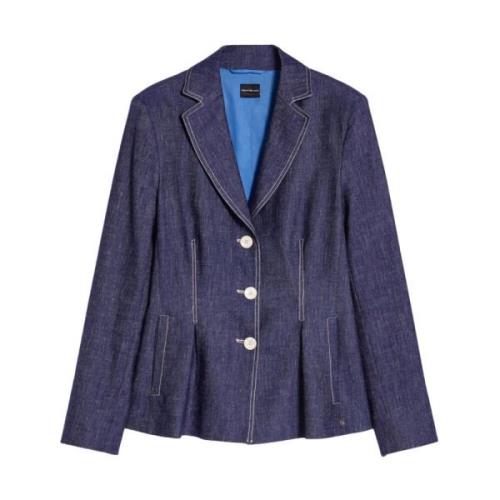 Pennyblack Denim Blazer Set för Kvinnor Blue, Dam