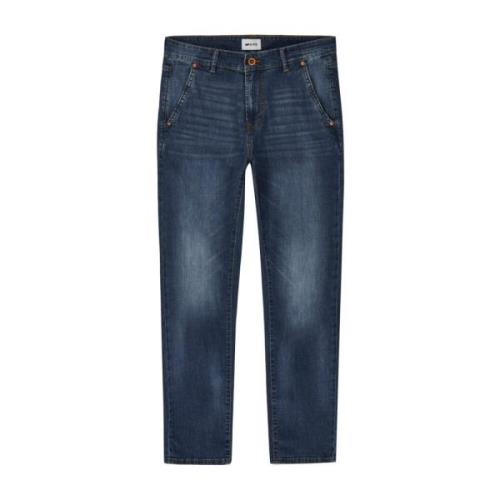 GAS Mörkblå Denim Regular Jeans Blue, Herr