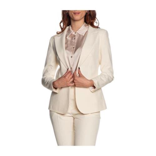 YES ZEE Beige Blazer Jacka Elfenben Syntetiskt Tyg Beige, Dam