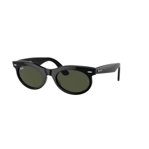 Ray-Ban Ovala Solglasögon Svart Gröna Linser Black, Dam