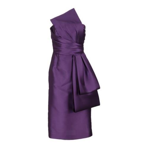 Alberta Ferretti Elegant Mikado Klänning Purple, Dam