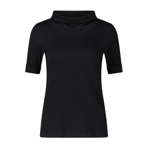 Marc Cain Sportig Turtleneck Shirt med Neonränder Black, Dam