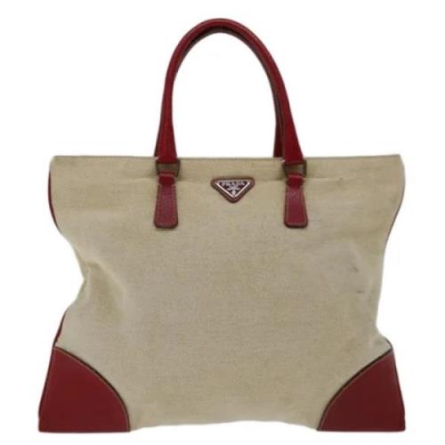 Prada Vintage Pre-owned Canvas prada-vskor Beige, Dam