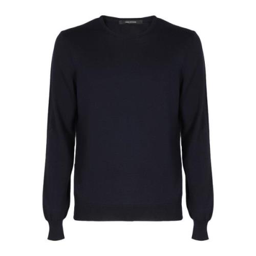 Tagliatore Round-neck Knitwear Blue, Herr