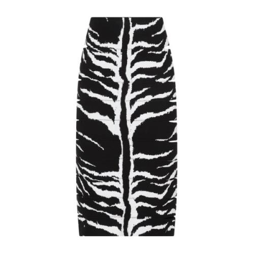 Alaïa Zebra Pennkjol Svart Vit Multicolor, Dam