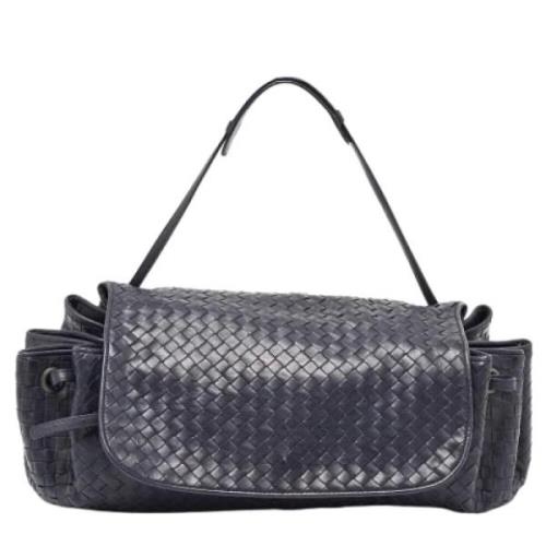 Bottega Veneta Vintage Pre-owned Laeder axelremsvskor Blue, Dam