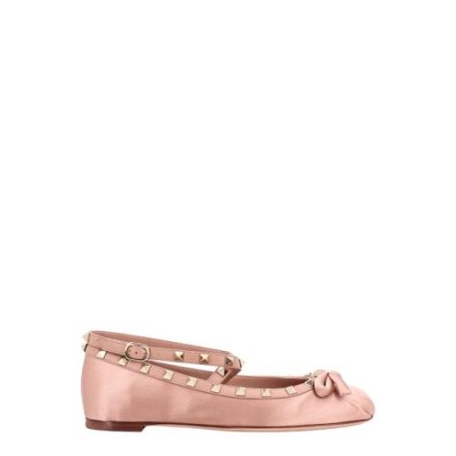 Valentino Garavani Rosa Ballerina Skor med Fotledsrem Pink, Dam