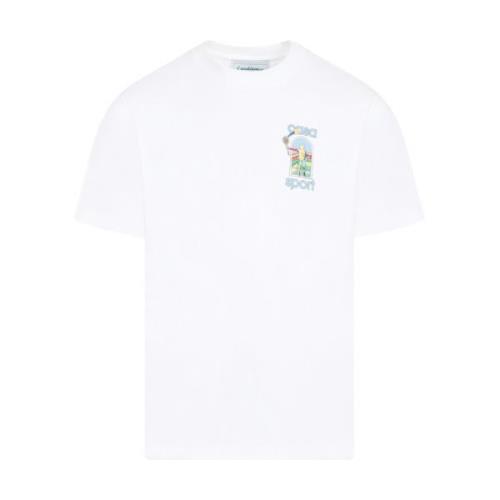 Casablanca Vit Bomullstryckt T-shirt White, Herr